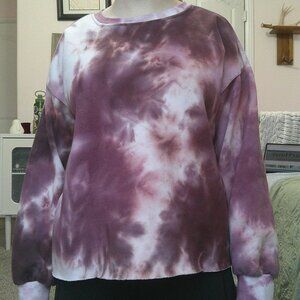 Purple and white tie dye sweater